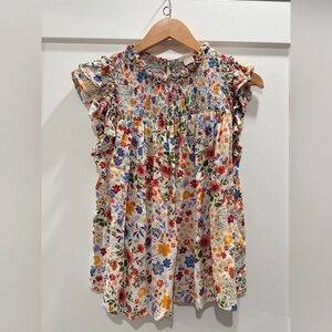 Shoshanna Floral Smocked Blouse - Multicolor
